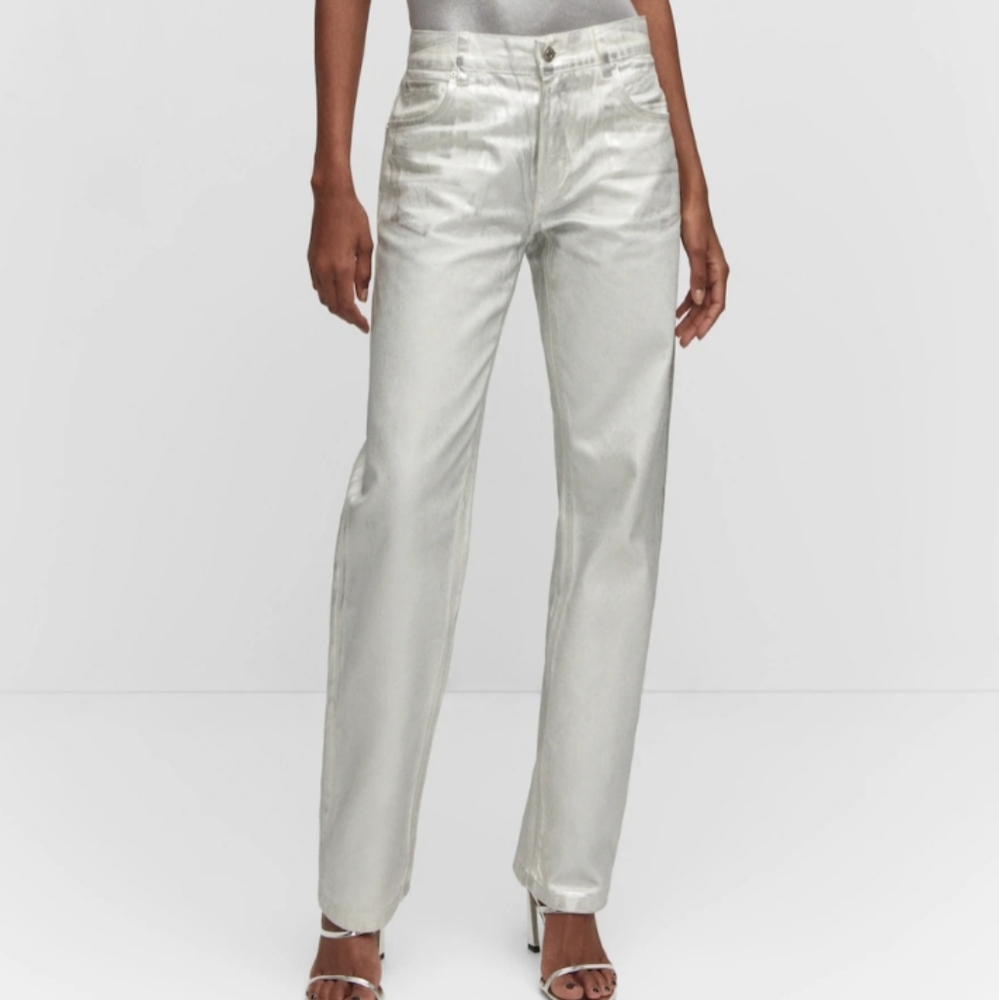 Mango Silver Coated Jeans